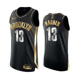 Maillot de basket-ball 2020-21 Brooklyn Nets #13 James Harden Golden Edition Noir Maillot authentique 167008