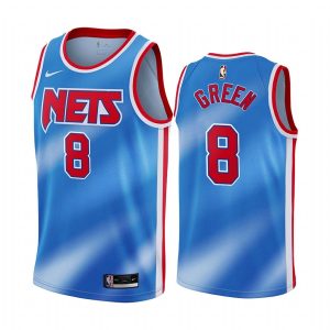 2020-21 Brooklyn Nets # 8 Jeff Green Édition Classique Maillot Swingman Bleu 166151