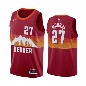 2020-21 Denver Nuggets # 27 Jamal Murray City Edition Orange Swingman Jersey Maillot de basket-ball 167423