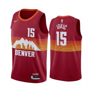 2020-21 Denver Nuggets # 15 Nikola Jokic City Edition Orange Swingman Jersey Maillot de basket-ball 167582