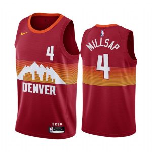 2020-21 Denver Nuggets # 4 Paul Millsap City Edition Orange Swingman Jersey Maillot de basket-ball Noir 167621