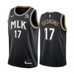 Maillot de basket-ball des Hawks d'Atlanta 2020-21 # 17 Onyeka Okongwu City Edition Maillot Swingman noir 167550