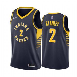 2020-21 Indiana Pacers # 2 Cassius Stanley Icon Edition Navy Swingman Jersey Maillot de basket-ball 166031