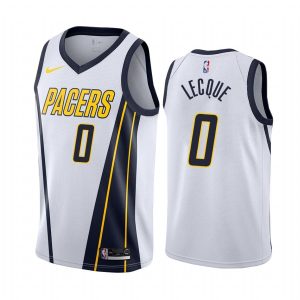 2020-21 Indiana Pacers # 0 Jalen Lecque Earned Edition Blanc Swingman Jersey Maillot de basket-ball Noir 166242
