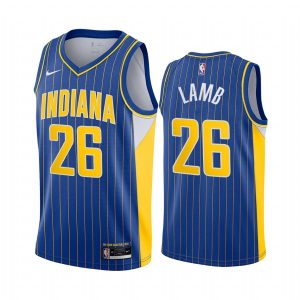 2020-21 Indiana Pacers # 26 Jeremy Lamb City Edition Maillot Swingman Bleu 165822