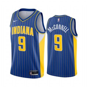 2020-21 Indiana Pacers #9 T.J. Maillot de basket-ball McConnell City Edition, maillot Swingman bleu, 165846