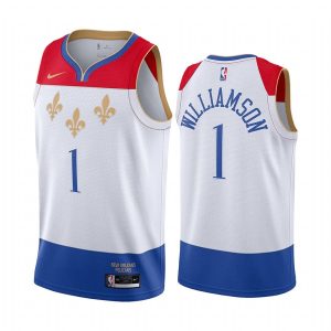 2020-21 Pélicans de la Nouvelle-Orléans # 1 Zion Williamson City Edition Maillot blanc Swingman Maillot de basket-ball 166934