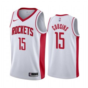 2020-21 Houston Rockets # 15 DeMarcus Cousins Association Edition Maillot Swingman blanc 166422