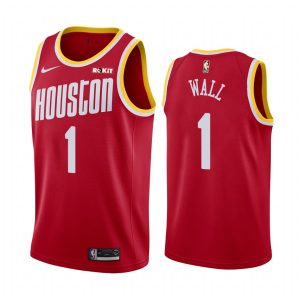 Maillot de basket 2019-20 Houston Rockets # 1 John Wall Classic Edition Rouge Swingman Jersey Orange 166322