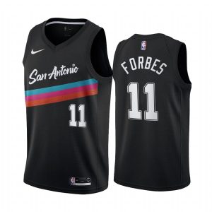 2020-21 San Antonio Spurs # 11 Bryn Forbes City Edition Maillot Swingman noir Maillot de basket-ball Blanc 168736