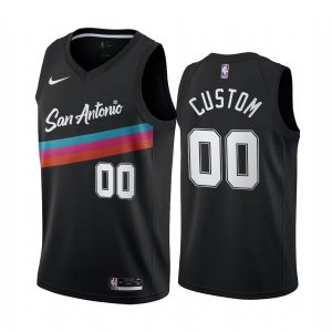 2020-21 San Antonio Spurs # 00 Custom City Edition Noir Swingman Jersey Maillot de basket-ball Blanc 168769