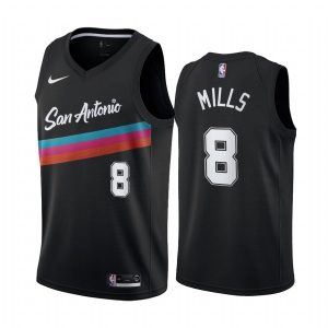 2020-21 San Antonio Spurs # 8 Patty Mills City Edition Maillot Swingman noir Maillot de basket-ball Blanc 168744