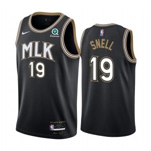 Maillot de basket-ball 2020-21 Atlanta Hawks # 19 Tony Snell City Edition Maillot Swingman noir 167533