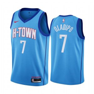 2020-21 Houston Rockets # 4 Victor Oladipo City Edition Bleu Swingman Jersey Maillot de basket-ball 165902