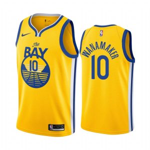 2020-21 Warriors # 10 Bradley Wanamaker Statement Edition Maillot Swingman doré Maillot de basket-ball 166626