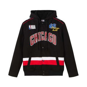 Veste à capuche 2020 Chicago Bulls Black Jacket Homme noir 173567