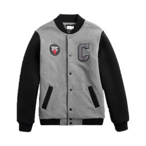 Bomber Jacket 2020 NBA Chicago Bulls Homme Bomber Gris Noir gris-noir 170343