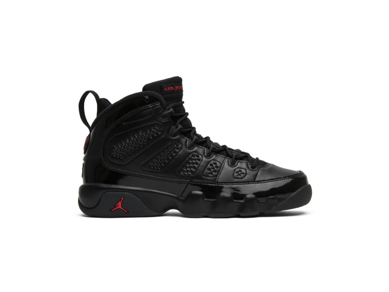 Air Jordan 9 Retro Bred Patent GS Baskets Noir/Université Rouge 302359 014