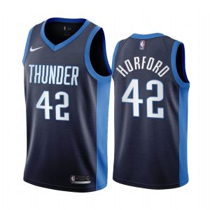 2020-21 Oklahoma City Thunder # 42 Al Horford Earned Edition Maillot Swingman Marine 171381