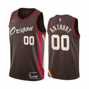 2020-21 Portland Trail Blazers # 00 Carmelo Anthony City Edition Chocolate Swingman Jersey Maillot de basket-ball Noir 169325