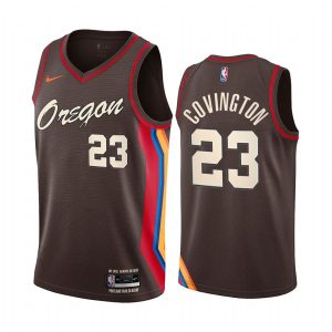 2020-21 Portland Trail Blazers # 23 Robert Covington City Edition Chocolate Swingman Jersey Maillot de basket-ball Noir 169267