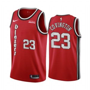 2020-21 Portland Trail Blazers # 23 Robert Covington Édition Classique Maillot Swingman Rouge Maillot de Basket-Ball Noir 171726