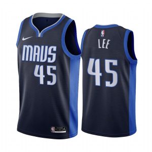2020-21 Dallas Mavericks # 45 Courtney Lee Earned Edition Maillot Swingman bleu marine 171398