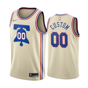 Maillot de basket-ball 2020-21 Philadelphia 76ers #00 Maillot Swingman crème édition gagnée personnalisé 169927