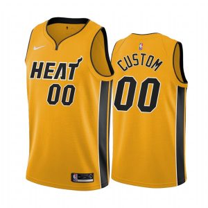 Maillot de basket-ball 2020-21 Miami Heat #00, édition personnalisée gagnée, maillot Swingman jaune 170023