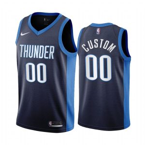 2020-21 Oklahoma City Thunder # 00 Maillot Swingman bleu marine édition personnalisée 171175