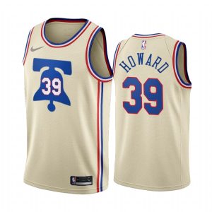 Maillot de basket-ball 2020-21 Philadelphia 76ers # 39 Dwight Howard Earned Edition Crème Swingman Jersey Marron 169887