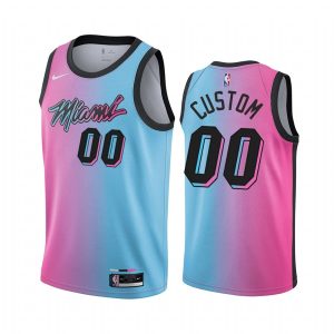 Maillot de basket-ball 2020-21 Miami Heat #00 Custom City Edition Bleu Rose Swingman Jersey Noir 169002