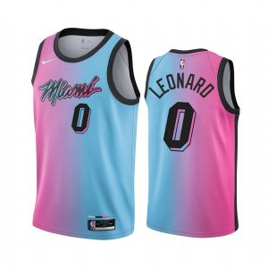 Maillot de basket-ball 2020-21 Miami Heat #0 Meyers Leonard City Edition Bleu Rose Swingman Jersey Marron 168866