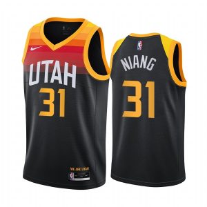 Maillot de basket-ball 2020-21 Utah Jazz # 31 Georges Niang City Edition Maillot Swingman noir 170937