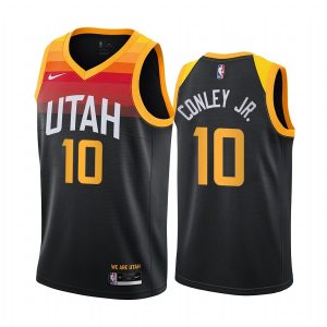2020-21 Utah Jazz # 10 Mike Conley Jr. Maillot de basket-ball City Edition Maillot Swingman noir 170780
