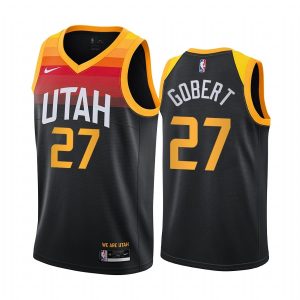 Maillot de basket-ball 2020-21 Utah Jazz #27 Rudy Gobert City Edition Maillot Swingman noir 170946