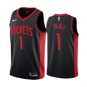 2020-21 Houston Rockets #1 John Wall Earned Edition Maillot Swingman noir 171593