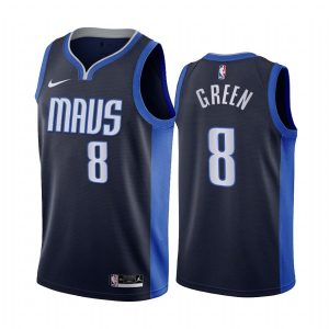 Maillot de basket-ball 2020-21 Dallas Mavericks #8 Josh Green Earned Edition Navy Swingman Jersey 171447