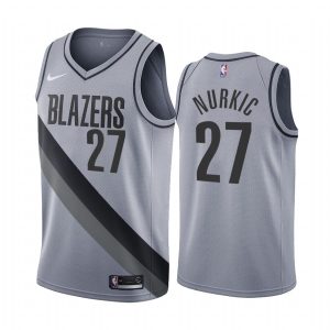 Maillot de basket-ball Portland Trail Blazers 2020-21 # 27 Jusuf Nurkic Earned Edition Gris Swingman Jersey 171079