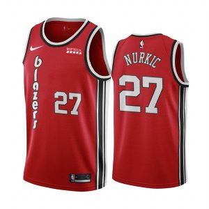 2020-21 Portland Trail Blazers # 27 Jusuf Nurkic Classic Edition Maillot Swingman rouge Maillot de basket-ball Noir 171781