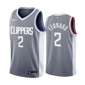 Maillot de basket-ball 2020-21 LA Clippers #2 Kawhi Leonard Earned Edition Gris Swingman Jersey 170963