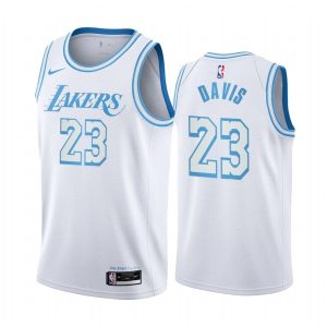 Maillot de basket-ball 2020-21 LA Lakers #23 Anthony Davis City Edition Blanc Swingman Jersey Vert 169107