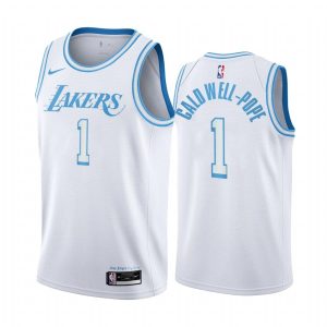 Maillot de basket-ball 2020-21 LA Lakers #1 Kentavious Caldwell-Pope City Edition Blanc Swingman Jersey Noir 169155