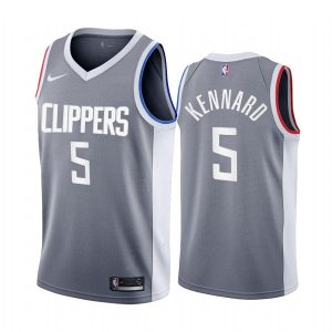 Maillot de basket-ball 2020-21 LA Clippers # 5 Luke Kennard Earned Edition Gris Swingman Jersey 170988