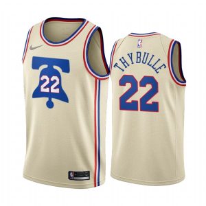 Maillot de basket-ball 2020-21 Philadelphia 76ers # 22 Matisse Thybulle Earned Edition Crème Swingman Jersey 169903
