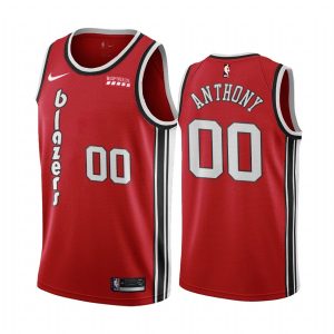 Maillot de basket-ball 2020-21 Portland Trail Blazers #00 Carmelo Anthony Classic Edition Rouge Swingman Jersey Bleu 171765