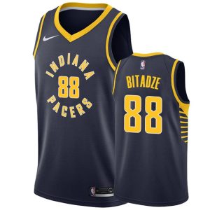 Maillot de basket-ball Indiana Pacers 2020-21 # 88 Goga Bitadze Icon Edition Maillot Swingman bleu marine noir 168899