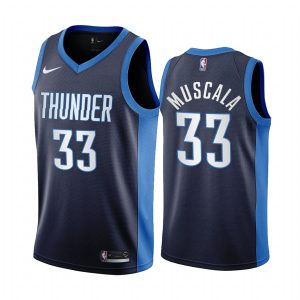 Maillot de basket-ball 2020-21 Oklahoma City Thunder # 33 Mike Muscala Earned Edition Navy Swingman Jersey 171184