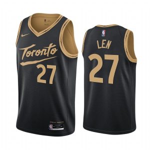 Maillot de basket-ball 2020-21 Toronto Raptors # 27 Alex Len City Edition Noir Swingman Jersey Blanc 169026