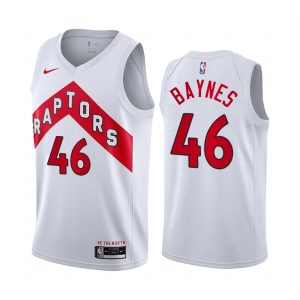 Maillot de basket-ball 2020-21 Toronto Raptors # 46 Aron Baynes Association Edition Blanc Swingman Jersey Noir 169251